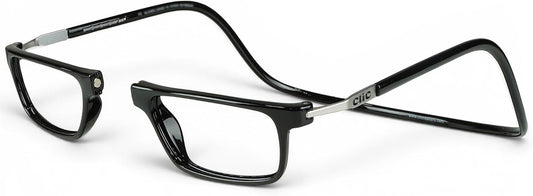Clic Magnetic Reading Glasses - Adjustable Neck Hanging Readers - Secure Fit with Rigid Headband - Executive XL (XL-XXL, Black, 2.00)