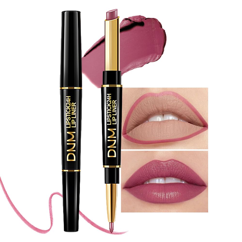 evpct 1Pcs Rose Red Matte Lip Liner and Lipstick for Women, Rose Magic Lipstick Lip Stain 24 Hours Original Lip Liner Makeup Stain Long Lasting Waterproof Smudge Proof labial Lip Pencil 34#