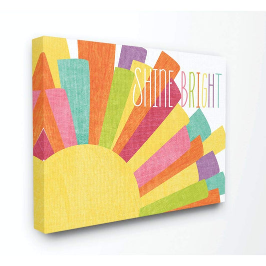Stupell Home DÃ©cor Shine Bright Colorful Sun Illustration Oversized Stretched Canvas Wall Art, 24 x 1.5 x 30, Proudly Made in USA