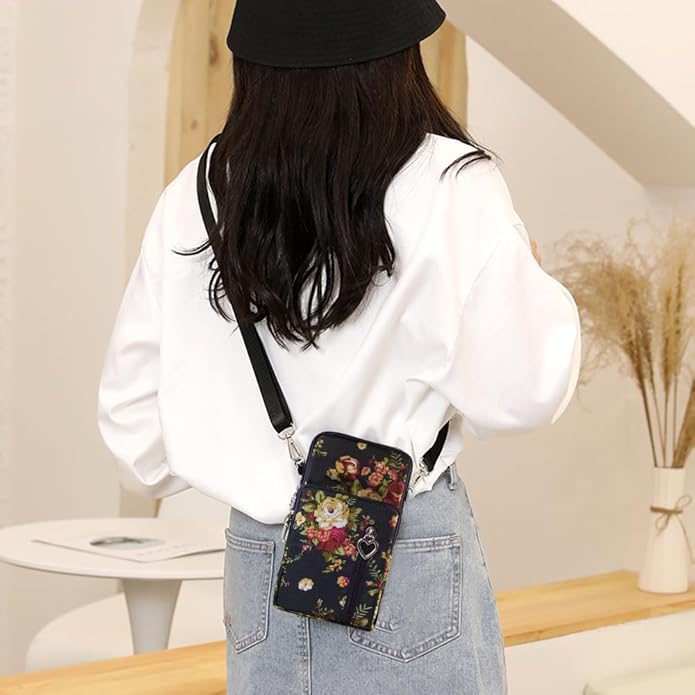 JANKS Small Crossbody Bag for Women - Mini Phone Purses with Crossbody Strap and Wallet - Nylon Arm Bag