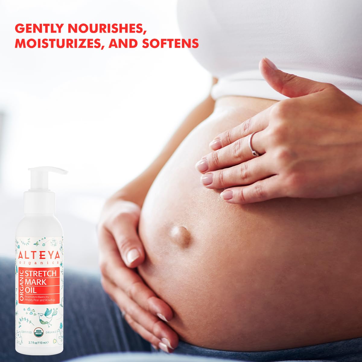 Alteya Organics Organic Pregnancy Stretch Oil 3.7 Fl Oz/110mL