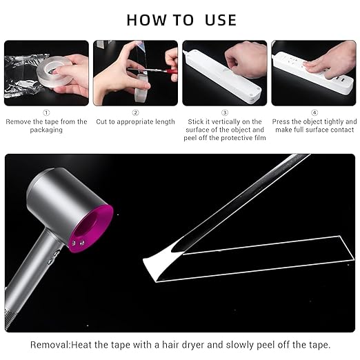 3 Rolls Double Sided Tape, Nano Tape, Transparent Adhesive Tape, Traceless Adhesive Tape, Removable, Washable, Reusable, Suitable for Carpets, Photo Walls, 9.85 Feet Per Roll