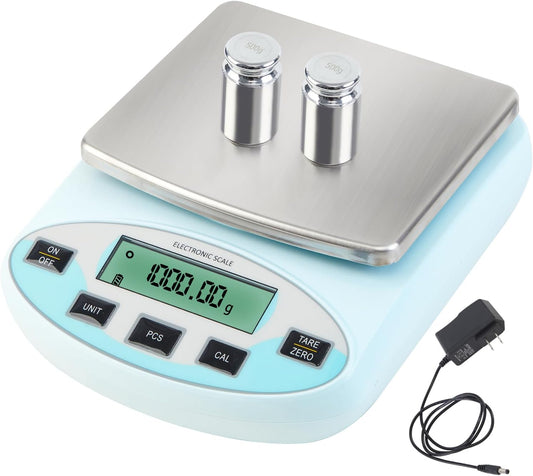 Lab Scale 6000g x 0.01g Digital Scale 0.01g Gram Accuracy, High Precision Electronic Analytical Balance, 13 Unit Conversion Scale for Kitchen Laboratory Jewelry Scientific Weighing (500g*2)