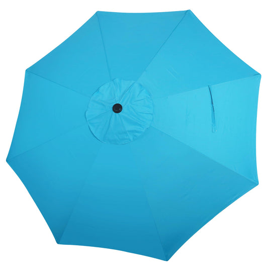 Blissun 9ft Patio Umbrella Replacement Canopy, Market Umbrella Top, Outdoor Table Umbrella Canopy for 8 Ribs, Canopy Only (Light Blue)