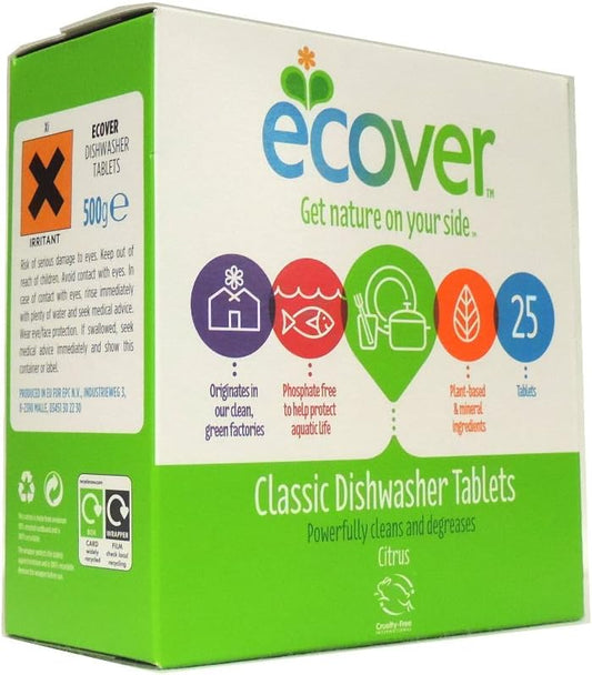 Ecover Classic Dishwasher Tablets 25 Citrus Fragrance Tablets 500g