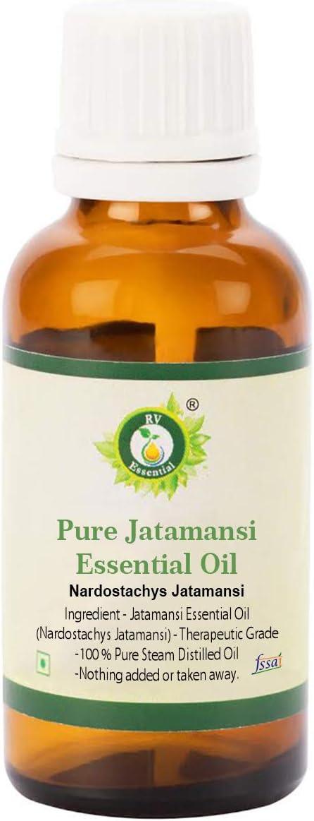 Jatamansi Essential Oil | Nardostachys Jatamansi | 100% Pure Natural | Nardostachys Jatamansi Oil | Jatamansi Oil for Hair | Steam Distilled | Therapeutic Grade | 50ml | 1.69oz by R V Essential