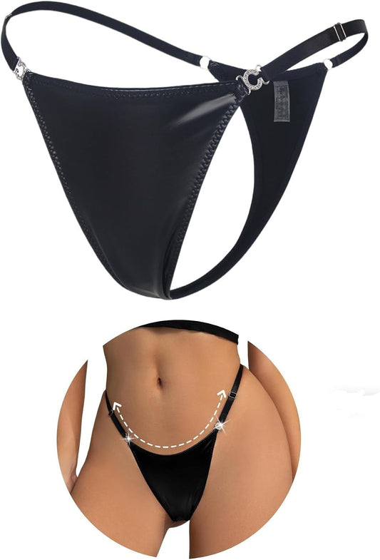 ohyeah G-String Thongs for Women Sexy Underwear Adjustable String Thong T-Back Bikini Panties Cotton Crotch Underpants, S-XXL
