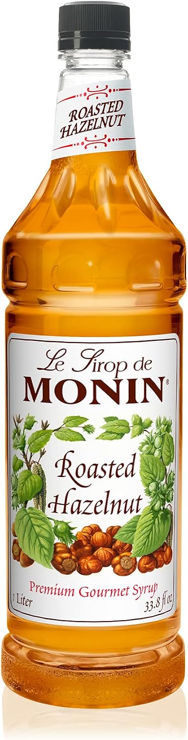 Monin Roasted Hazelnut Syrup, 33.8-Ounce Plastic Bottle (1 liter)