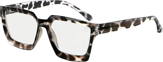 Eyekepper Multifocus Progressive Computer Readers Women - Noline Trifocal Reading Glasses Blue Light Filter Oversize Frame - Grey/Tortoise +2.50