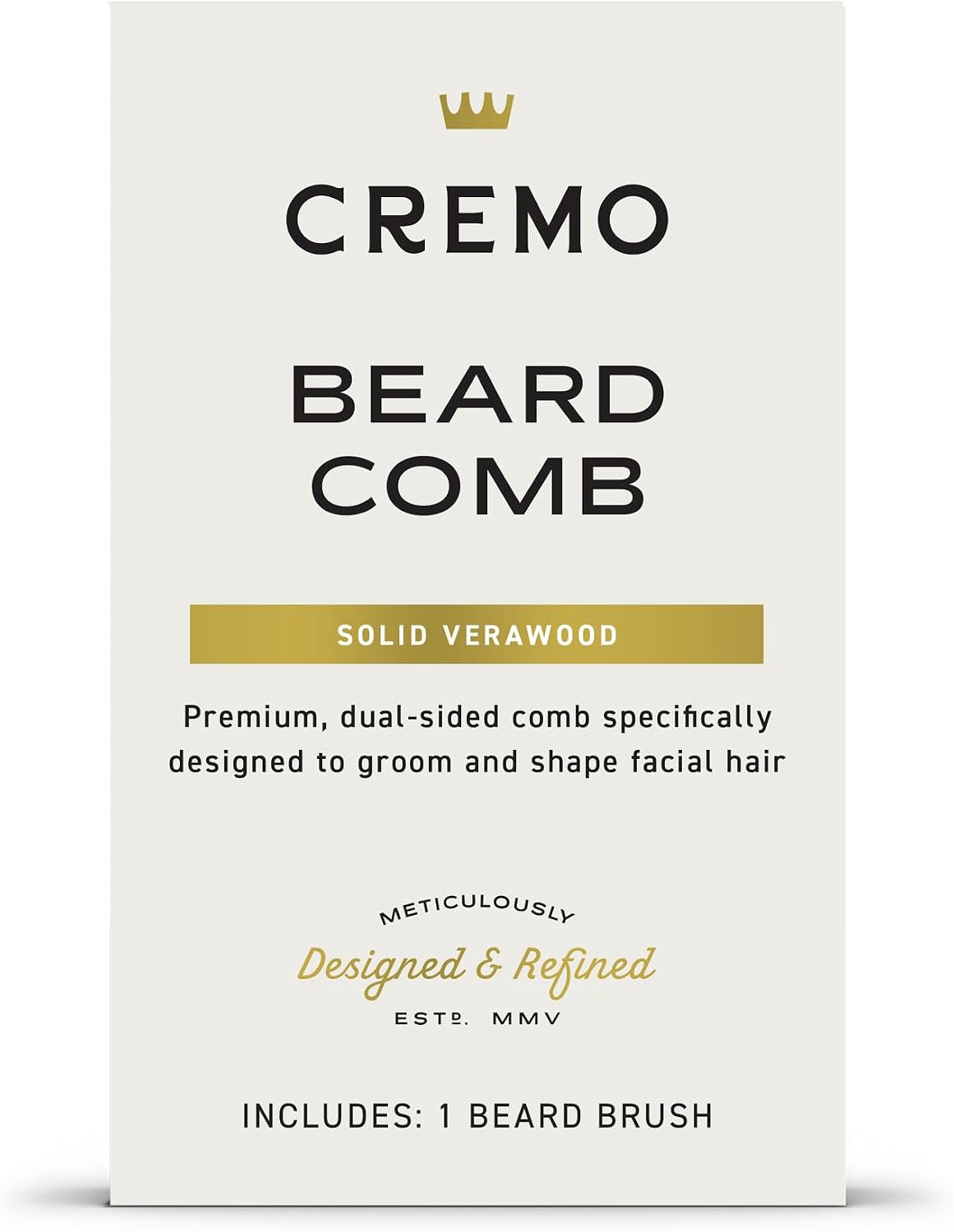Cremo Beard Accessories, Dual-Sided Beard Comb Made from Verawood - Shape, Style And Groom Any Length Facial Hair