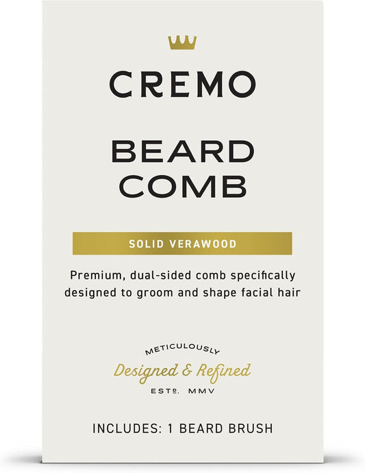 Cremo Beard Accessories, Dual-Sided Beard Comb Made from Verawood - Shape, Style And Groom Any Length Facial Hair