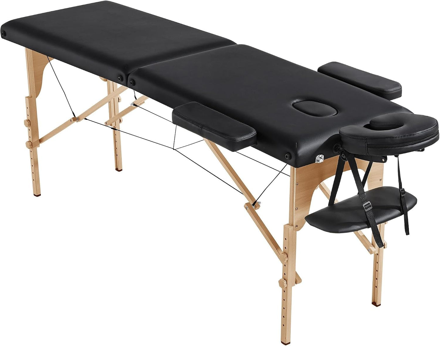 Yaheetech Massage Table Lash Bed Portable Massage Spa Bed Beauty Tattoo Table Adjustable for Eyelash Tech Physical Therapy Couch, Black