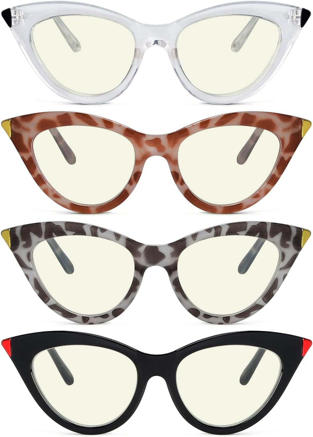 Eyekepper 4-pack Reading Glasses Blue Light Blocking Cat-eye Computer Glasses Readers Women 2.75