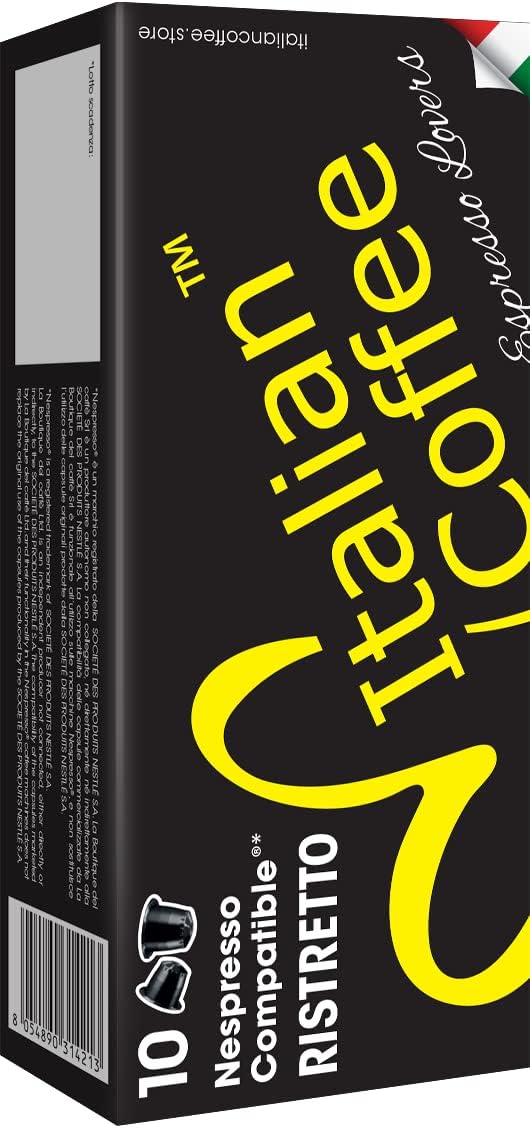 Italian Coffee for Espresso Lovers pods compatible with Nespresso Original machines, Italian Expresso capsules (100 Ristretto regular pods, 100 Count (Pack of 1))