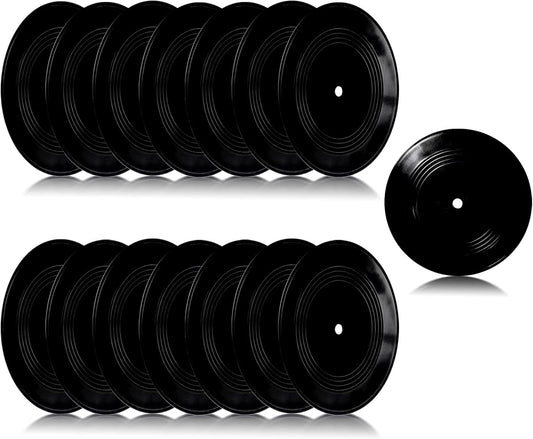 FACHPINT 15pcs Blank Vinyl Records 7 Inch for Wall Decor, Doodle on Fake Records, Props for Music Party Wedding Signing Table No. Vintage Decor