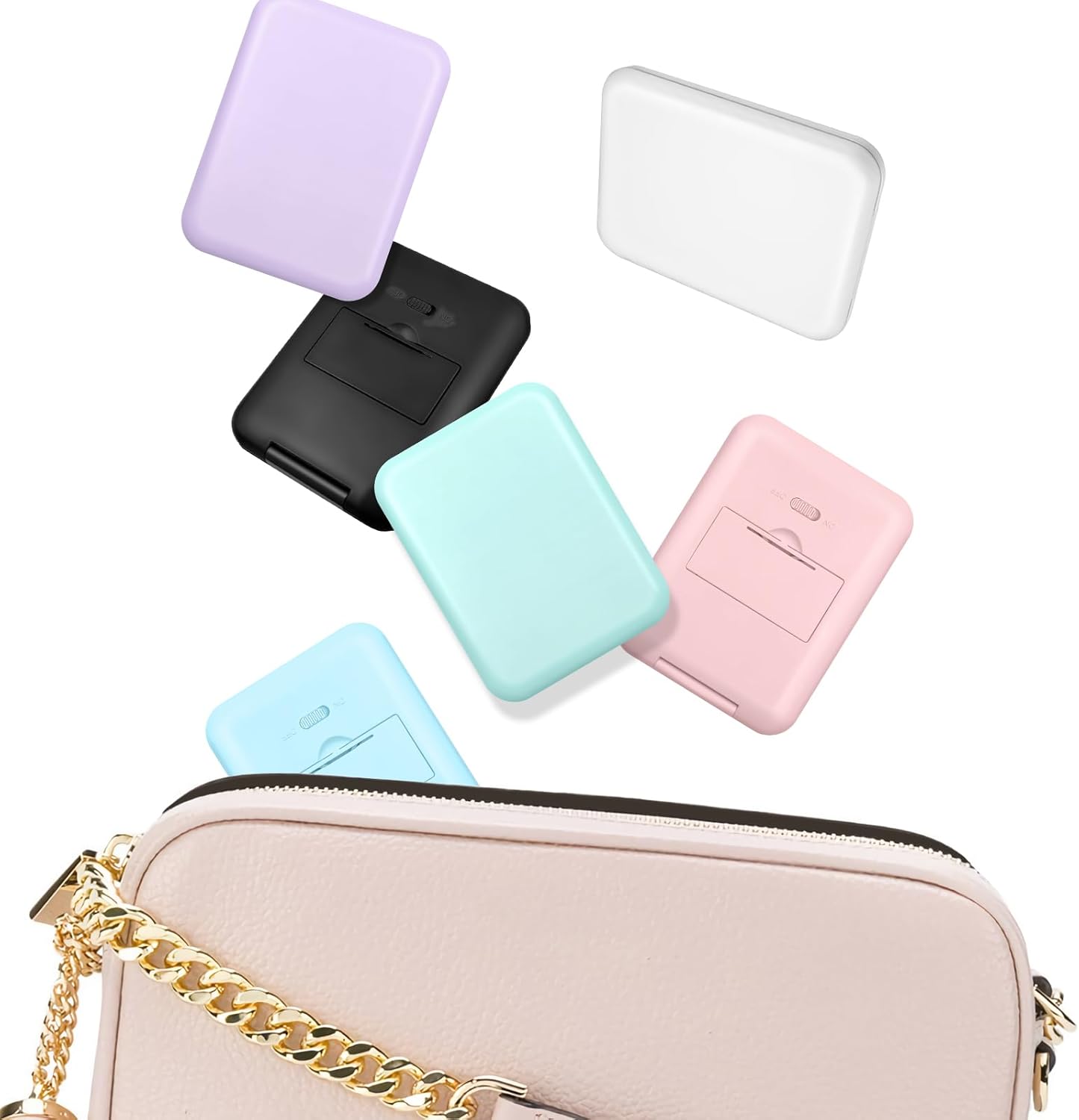 Compact Mirror, 1X/3X Magnification LED Pocket Mirror with Nternal BIattery, Mini Mirror for Purse, Pocket,Travel and Present (Blue)
