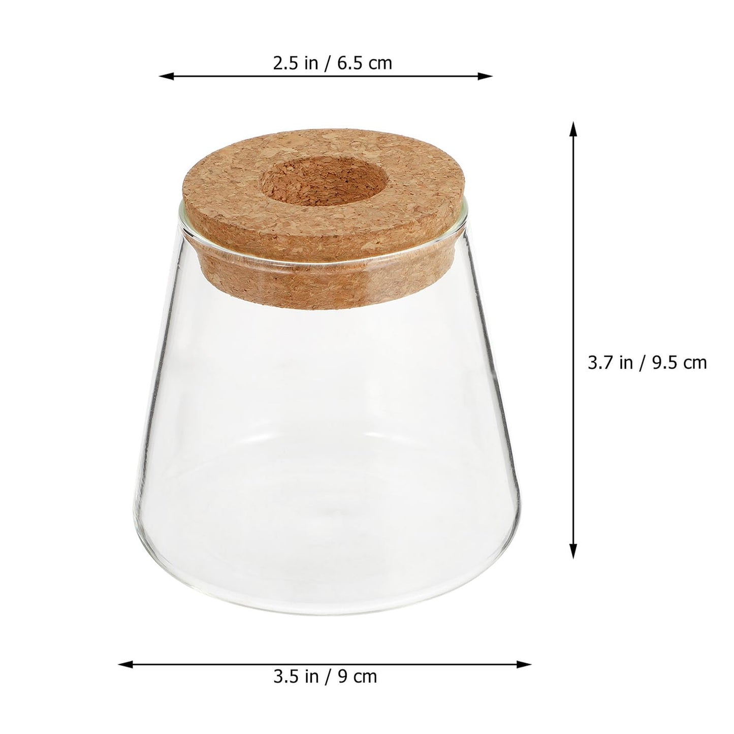 Healvian 2pcs Hydroponic Glass Plant Containers with Cork Lids 400ml Small Desktop Terrarium Vessels for Home and Office Garden Decoration