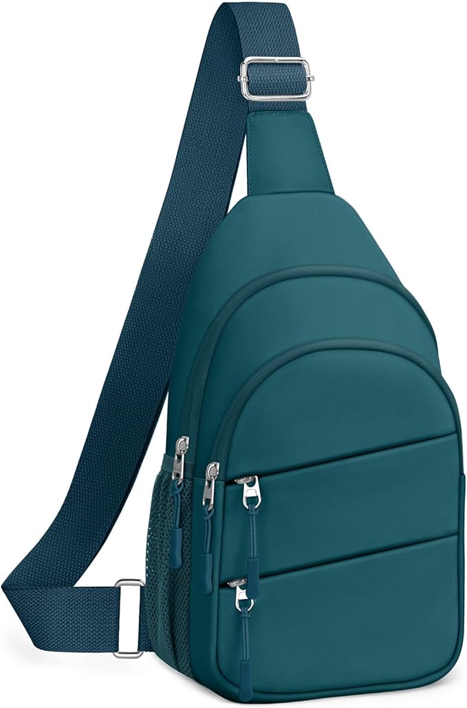 Tuwubi Crossbody Bags for Women, Sling Bag for Men, Small Hiking Backpack Anti Theft Lightweight for Outdoors Travel ï¼L, Teal Blueï¼