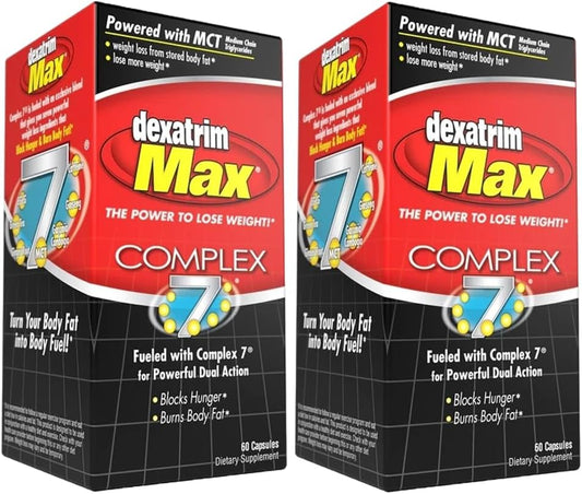 ILIOS Dexatrim Max Appetite Suppressant for Weight Loss – 2 Pack Weight Loss Pills for Women & Men, Fat Burner Supplement to Reduce Hunger, Complex 7 Formula, 120 Capsules Packaging