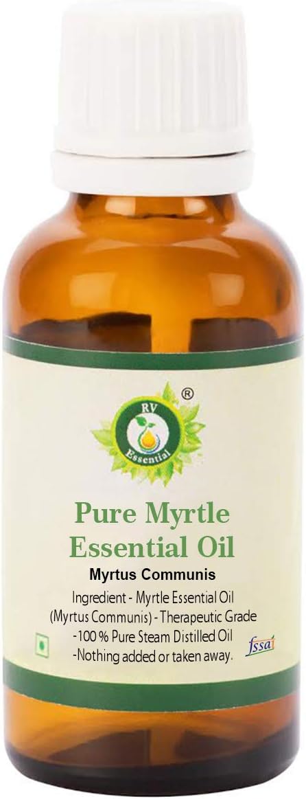 Myrtle Essential Oil | Myrtus Communis | Myrtle Oil | for Skin | Undiluted | 100% Pure Natural | Steam Distilled | Therapeutic Grade | 30ml | 1.01oz by R V Essential