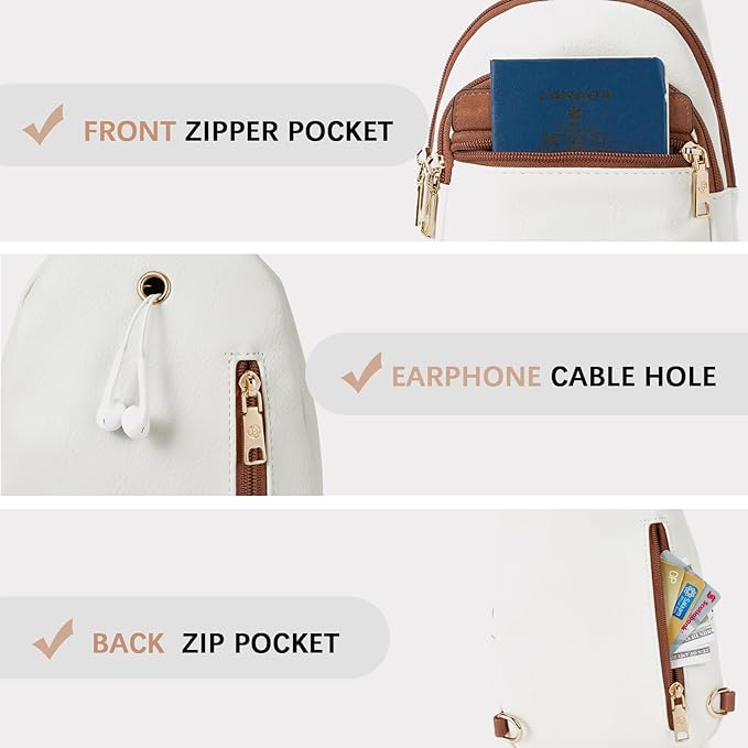 BOSTANTEN Small Sling Bag for Women Leather Crossbody Bags Fanny Pack Chest Bag for Travel