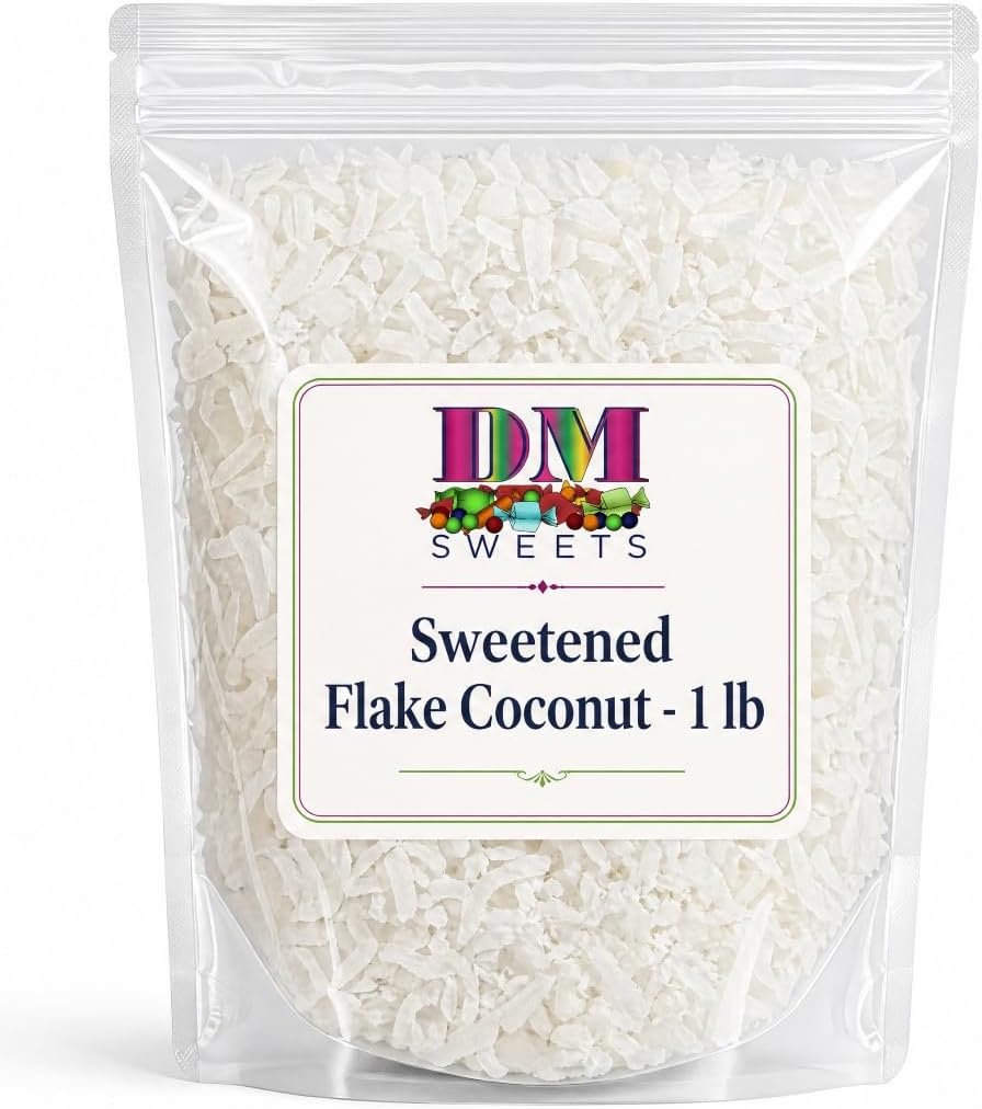 Sweetened Flake Coconut - 1 lb Bulk Bag of a Premium Baking Ingredient. Fresh Shredded Gourmet Dessert Topping