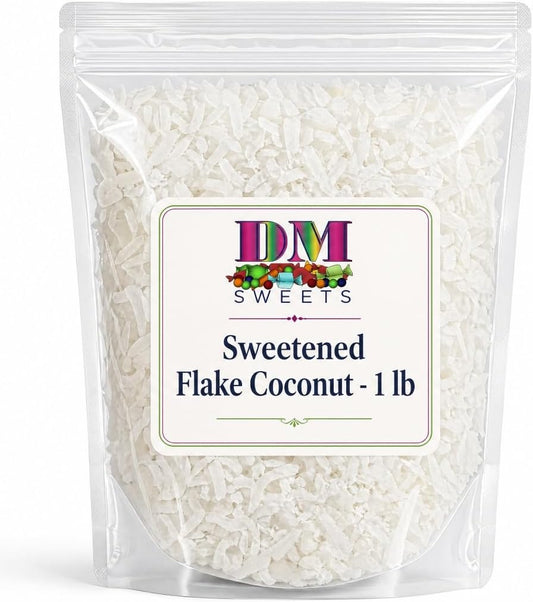 Sweetened Flake Coconut - 1 lb Bulk Bag of a Premium Baking Ingredient. Fresh Shredded Gourmet Dessert Topping