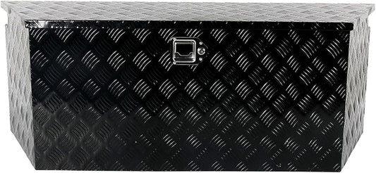 49''Inch Aluminum Trailer Tongue Tool Box Truck Bed Toolbox Truck Trailer Chest Box Underbody Storage Organizer Waterproof Square Storage Organizer w/Lock & Keys Black(â49" Lx15 Wx18.5 H)