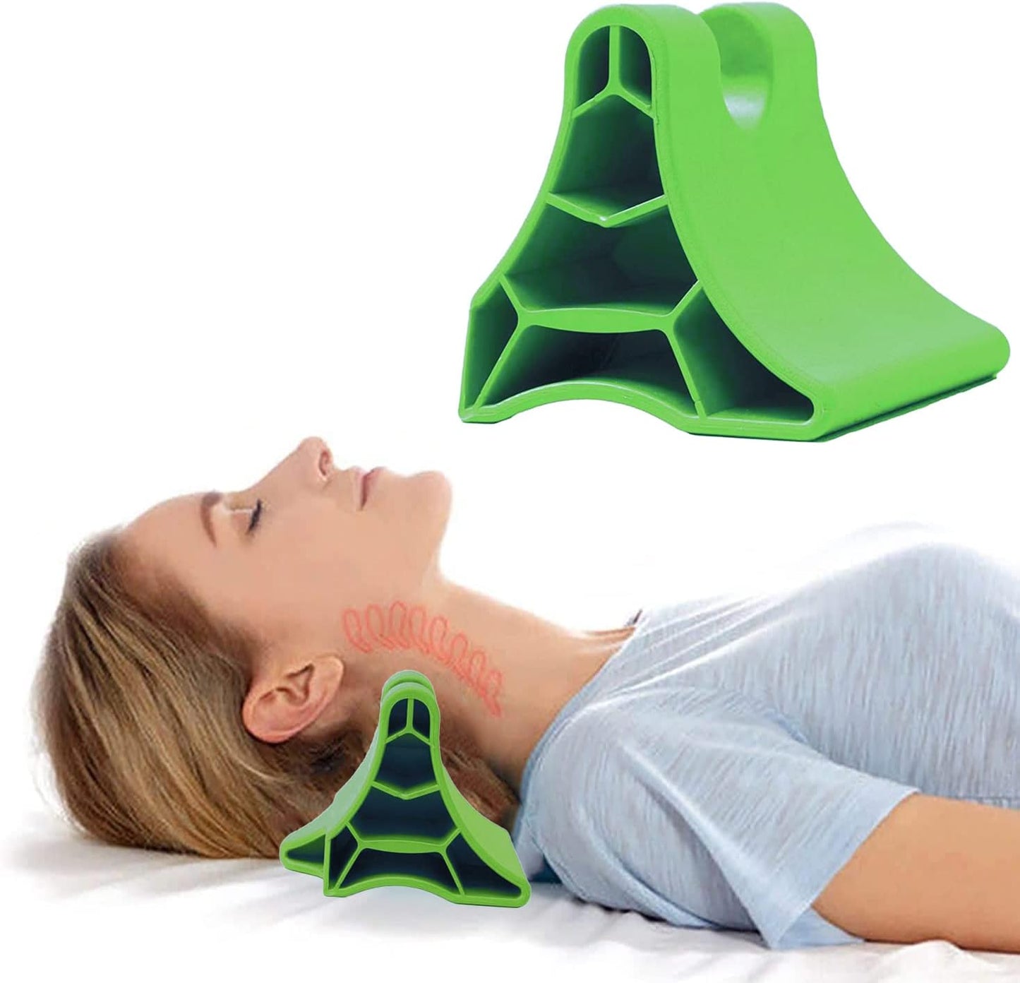 Occipital Release Tool, Portable Body Trigger Point Massager Suboccipital Release Device, Manual Back Massager Neck Shoulder Pain Relief Muscle Release Tool for Tension Headache Migraine (Green)