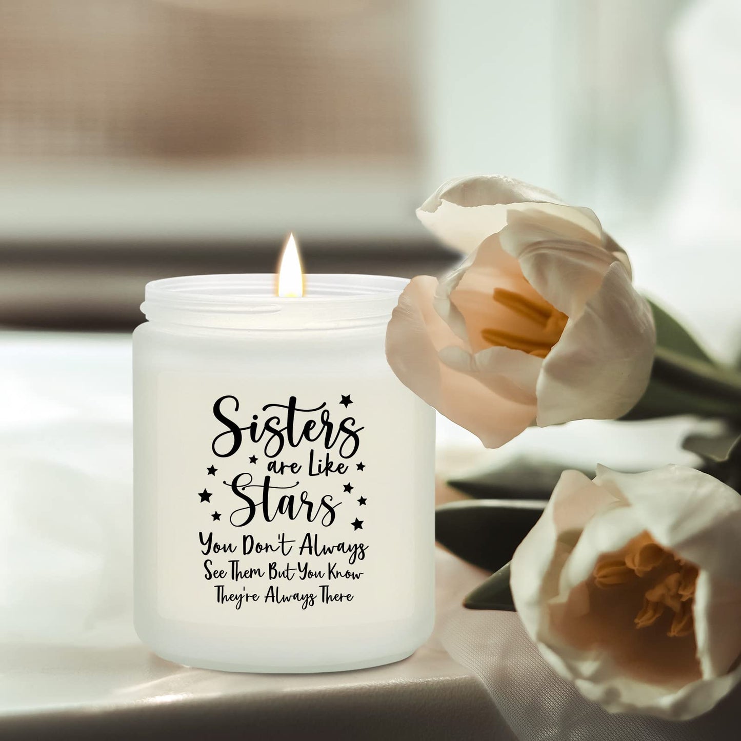 Volufia Sisters Gifts from Sister - Christmas Mother's Day Birthday Gifts for Big Sister - Sisters Candle