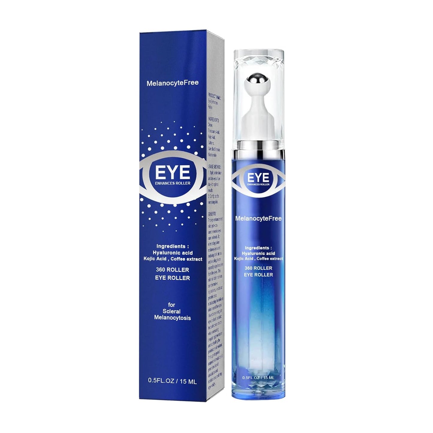 5% Caffeine Eye Cream and Under Eye Roller Cream for Dark Circles and Puffiness, Caffeine Eye Serum with 360Â° Massage Ball Reduce Wrinkles and Fine Lines & Eye Bags Treatment