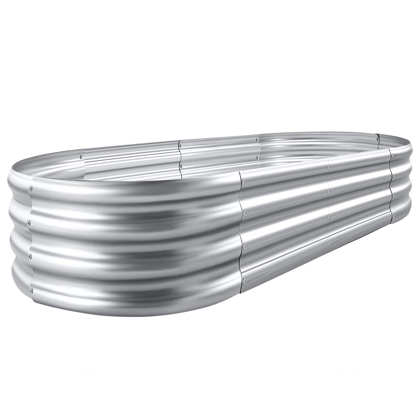 Land Guard Galvanized Raised Garden Bed Kit, Galvanized Planter Garden Boxes Outdoor, Oval Large Metal Raised Garden Beds for Vegetables…………