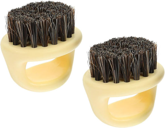 FRCOLOR Men’s Beard Comb and Shredded Hair Brush 2pcs Beige Boar Bristle Beard Cleaning Brush for Styling and Hair Removal Grooming Tool and Travel