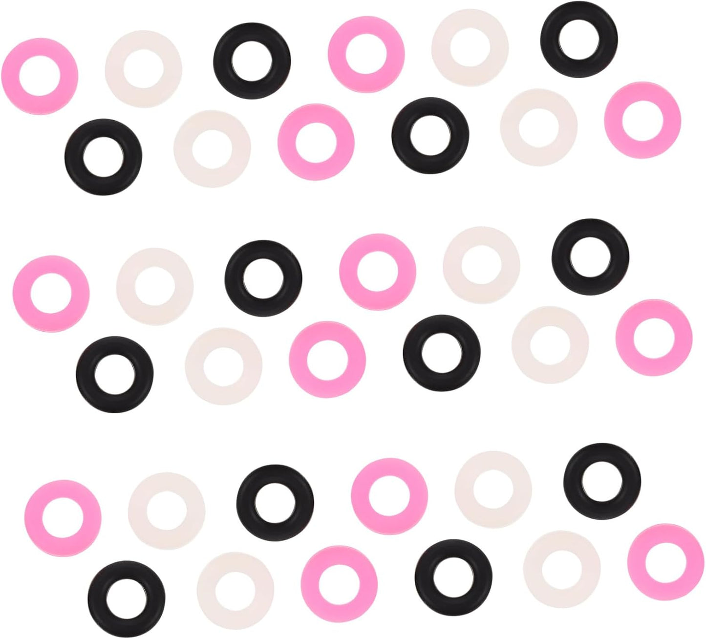 30 Pairs Anti-Slip Silicone Eyeglass Leg Sleeves Round Non-Slip Retainers, Assorted White, Black, and Pink, Glasses Ear Hooks for Secure Fit and Comfortable Eye Protection Use