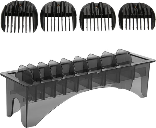 10 Grid Clipper Guard Holder, Universal Plastic Comb Storage Box Organizer, with Rectangle Combs Guides Tools Container