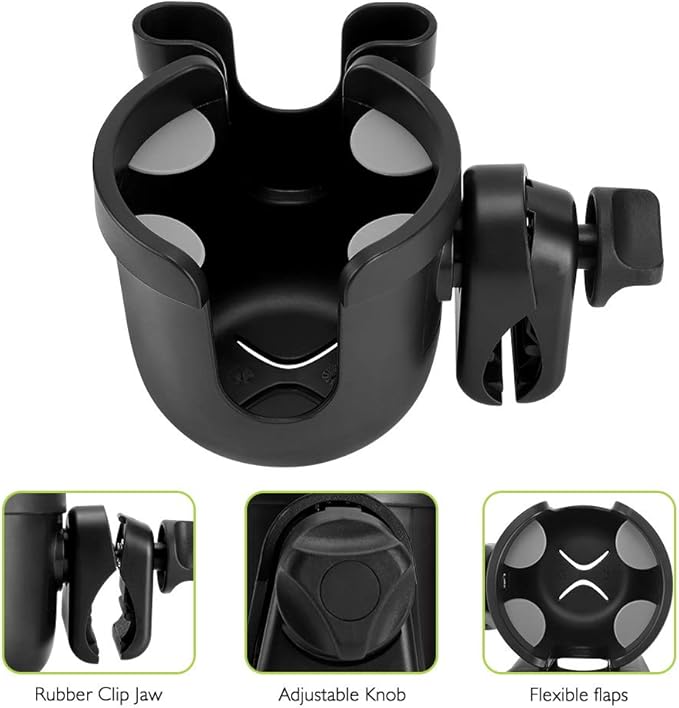 Accmor 2-in-1 Walker Cup Holder with Phone Holder, Wheelchair Cup Holder, Rollator Cup Holder, Cup Phone Holder for Walker, Wheelchair, Rollator, Mobility Scooter