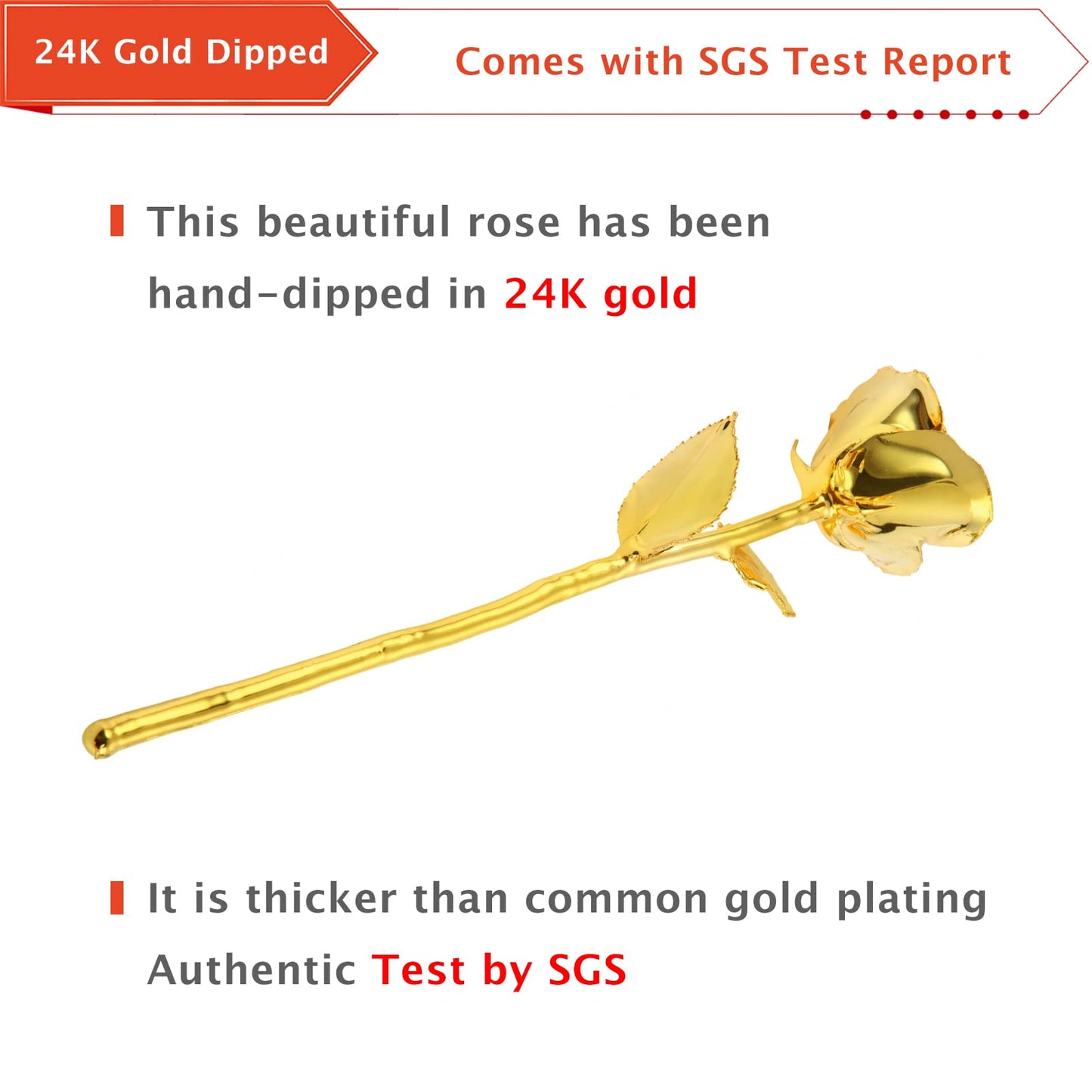 AliveRose 24k Gold Rose, Golden Rose Made from Real Rose - Unique Design Dipped Rose for Anniversary Valentines Mothers Day Birthday Gifts (Golden Rose with Stand)