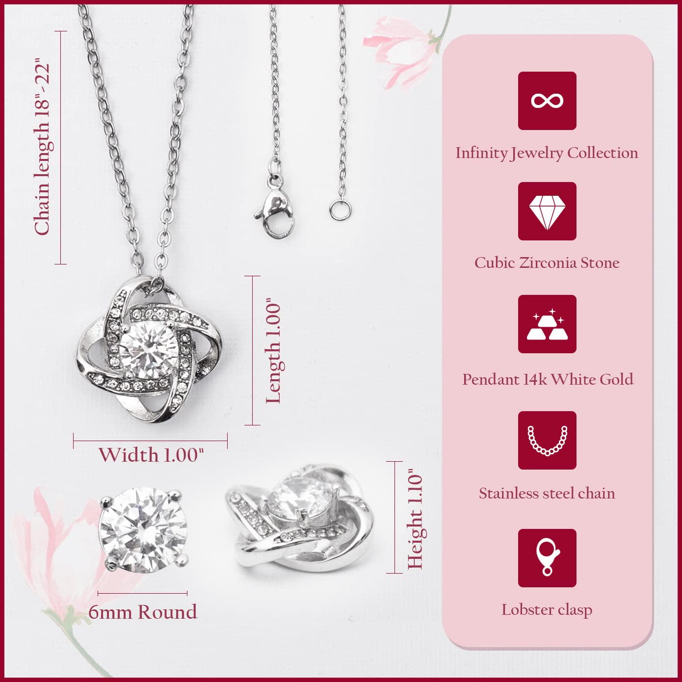 Luxury Love Knot Mother & Daughter Necklace - From Mom To Daughter, Birthday Gift With Luxury Box