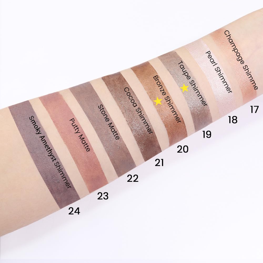 Kaely 2Pcs Cream Eyeshadow Sticks Set for Eyes Waterproof,Taupe Shimmer & Bronze Shimmer Matte Eye shadow Stick Pencil Pen Bulk sombras en crema para ojos 19+20