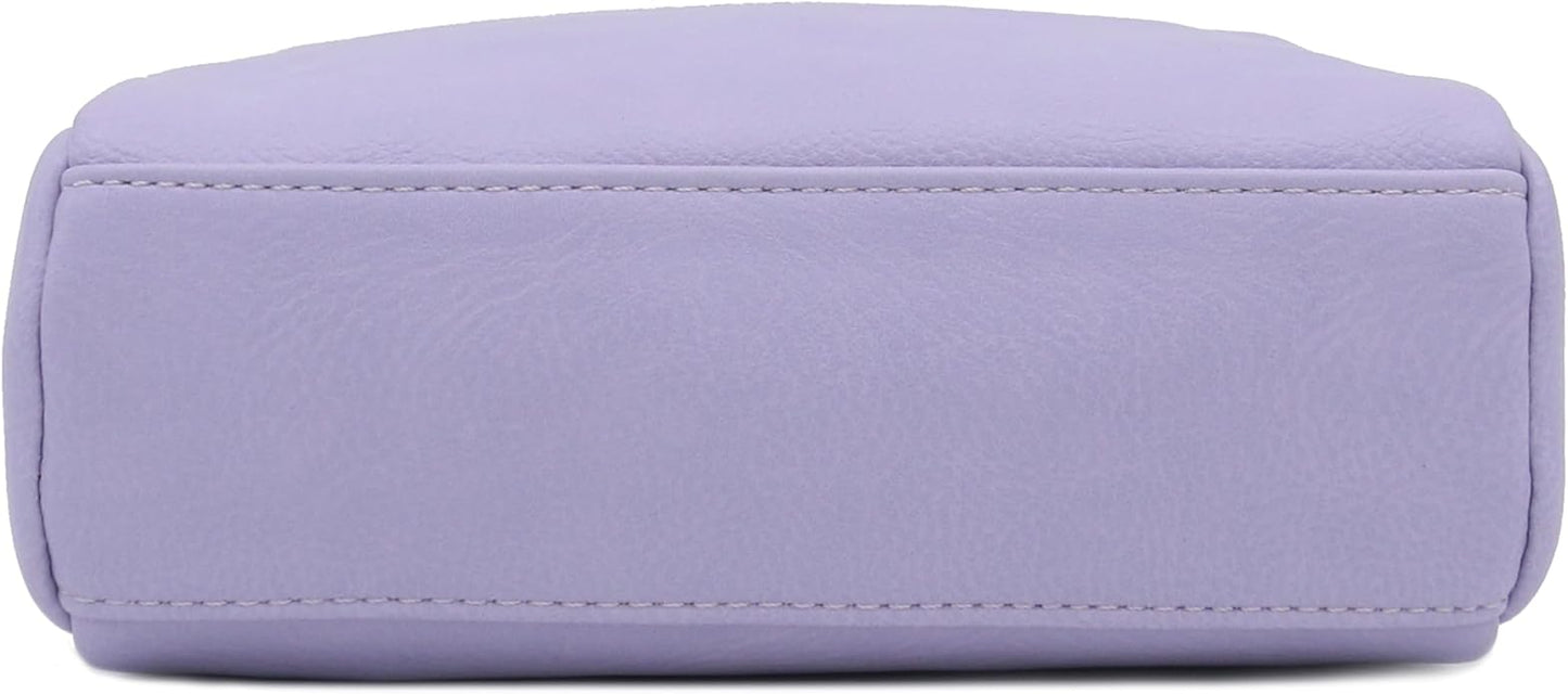 FashionPuzzle Triple Zip Small Crossbody Bag