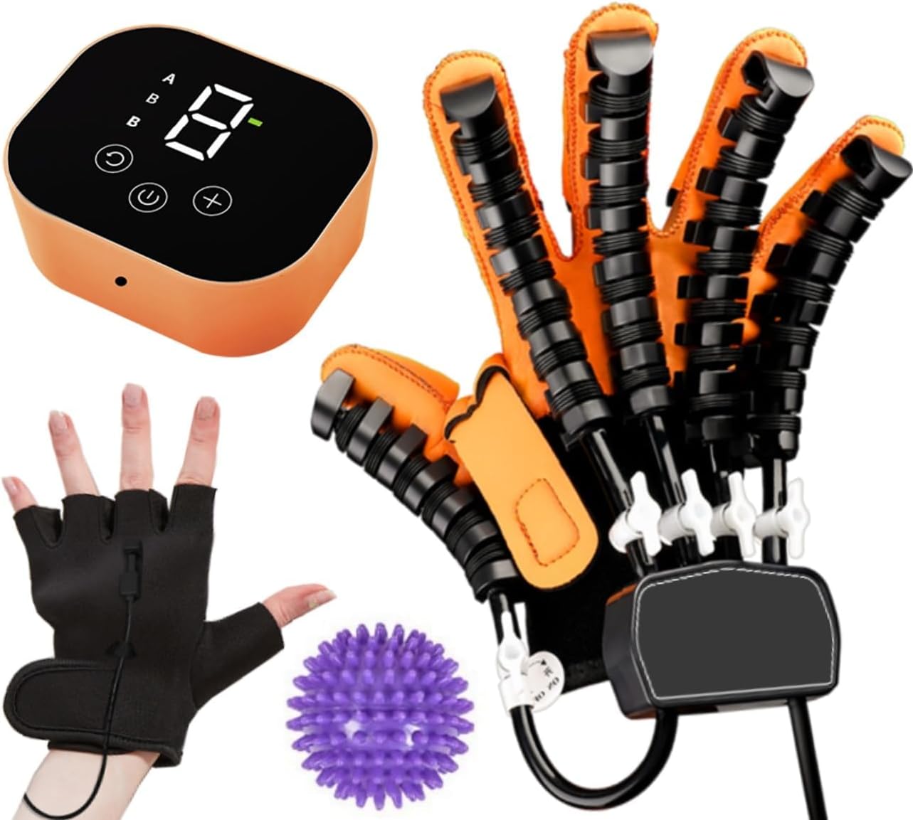 Rehabilitation Robot Glove for Stroke, Robotic Hand Stroke Recovery Equipment, Fingers Strength Training Device for Hemiplegia, Strength Adjustable