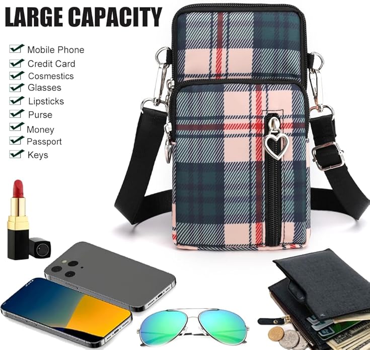 JANKS Small Crossbody Bag for Women - Mini Phone Purses with Crossbody Strap and Wallet - Nylon Arm Bag