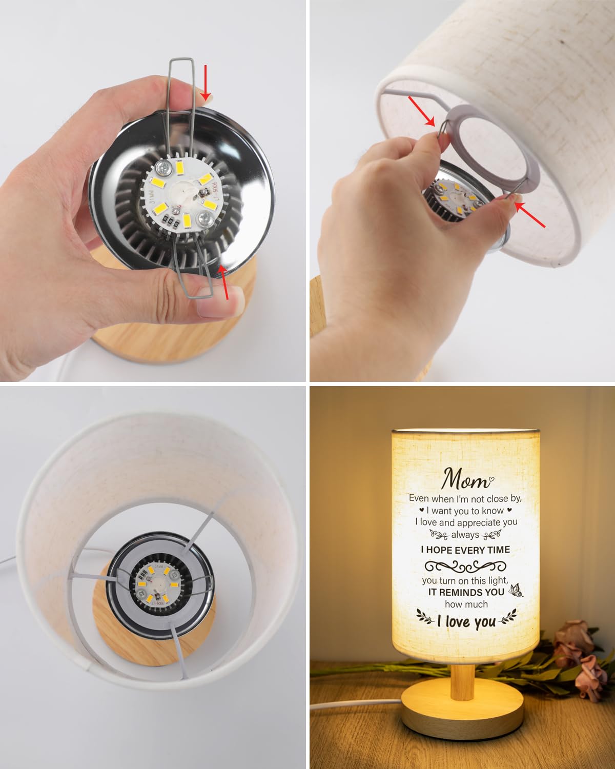 SOUHONEY Mom Birthday Gifts from Daughter Son, Christmas Mom Gifts from Daughter Son, Unique Mothers Day Valentine Gifts for Mother, Beautiful Mother Lamp Gifts for Home Decoration