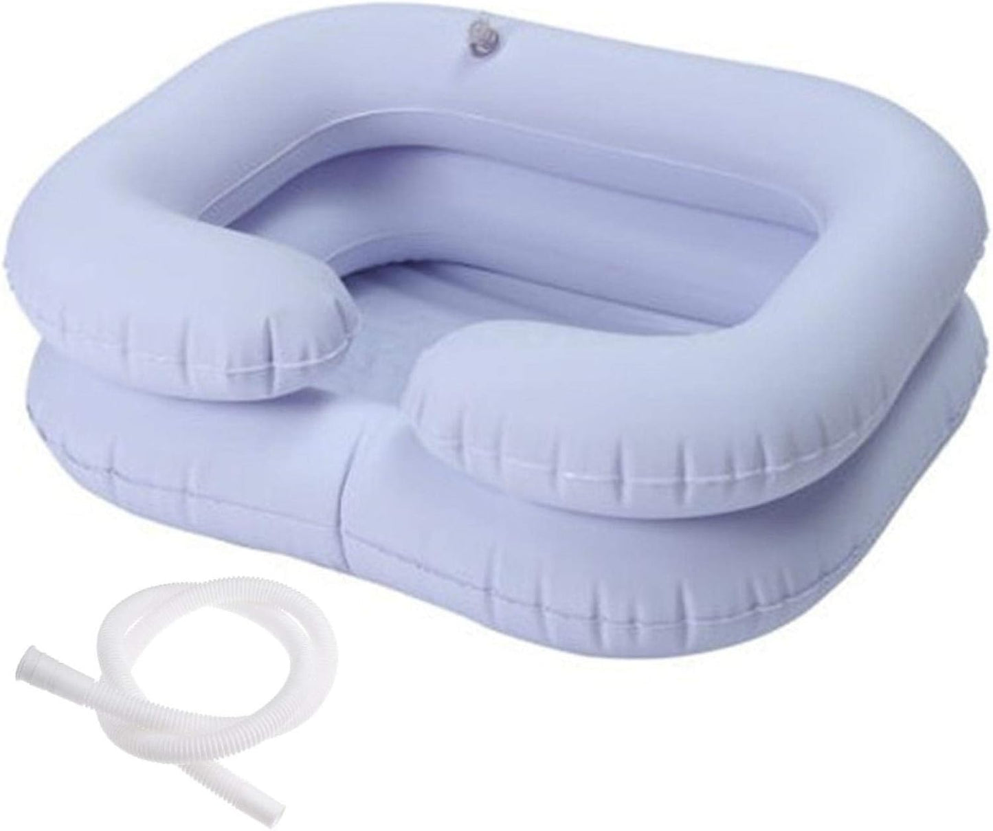 Tookie Inflatable Hair Washing Basin, Inflatable Shampoo Basin for Bedside, Portable Shampoo Bowl for Elderly, Disabled, Pregnant, Injured, Bedridden, Handicapped, Wash Hair in Bed(White)