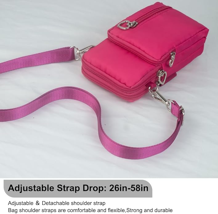 JANKS Small Crossbody Bag for Women - Mini Phone Purses with Crossbody Strap and Wallet - Nylon Arm Bag