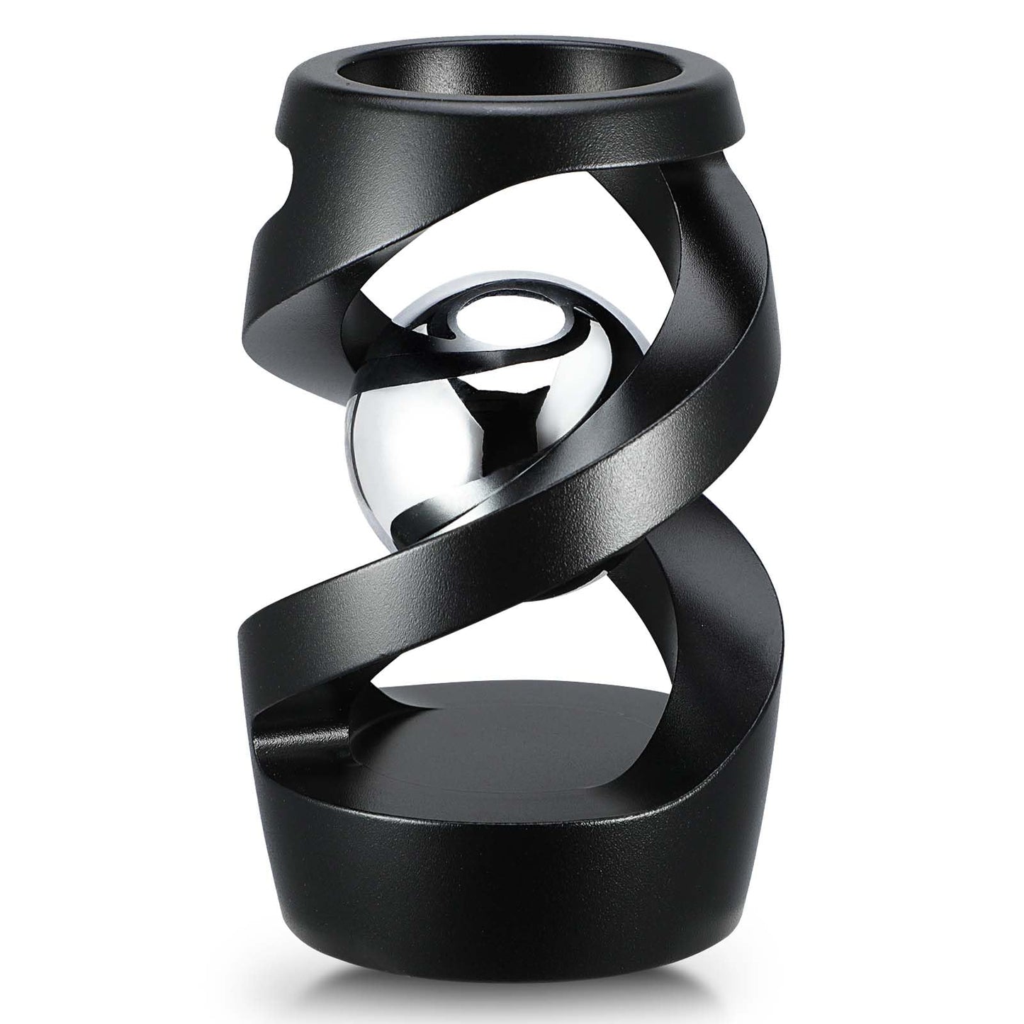Kinetic Optical Illusion Toys, Kinetic Desktop Fidget Spinner Toys, Cool Gadget Desk Toy Fidget Toys Gift for Various Holidays, Kinetic Spinner Ball Relieve Stress Anxiety for Kids and Adults (Black)