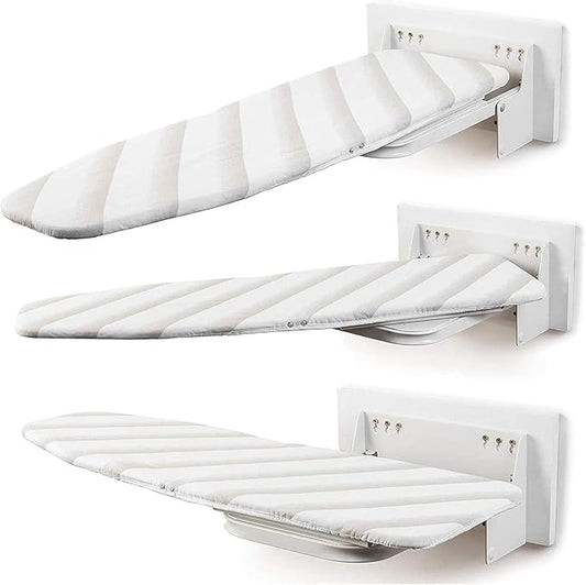 uyoyous Heavy Duty Wall Mounted Ironing Board 37x13 Inch, Foldable Space-Saving Ironing Holder with Heat Resistant Cover, Perfect for Small Spaces, Home & Laundry Room