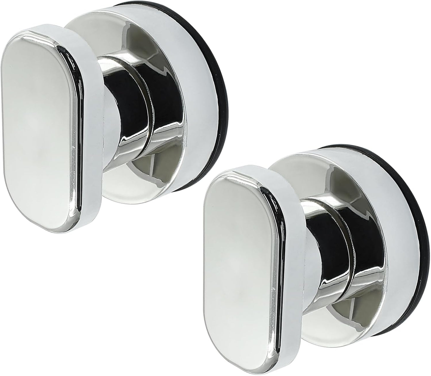2 Pack Powerful Suction Cup Glass Mirror Door Handle, Refrigerator Drawer Bathroom Suction Cup Wall Armrest, Bathtub Shower Handle Kitchen Drawer Cabinet Knob Suction Cup, Silver