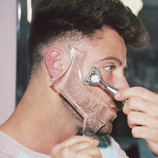 MIKEBE Beard Shaping & Styling Tool With Comb for Perfect line up & Edging For Men's Jaw Cheek/Neck Line, Symmetric/Curve/Step Cut Works with Any Beard Razor Electric Trimmers or Clippers
