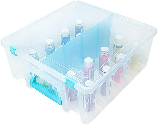 ArtBin Super Satchel Double Deep Compartment Box - Art Storage with 8 Removable Compartments, Smart Closure for Craft Supplies